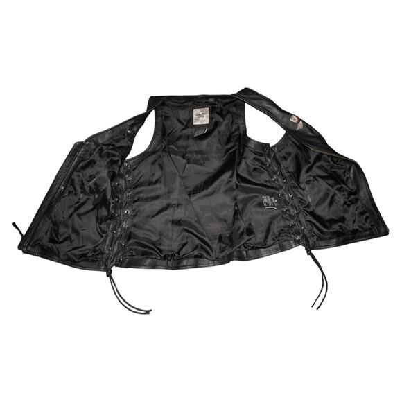 Harley-Davidson Women’s Genuine Leather Lace-Up Motorcycle Vest Size M - Picture 9 of 11